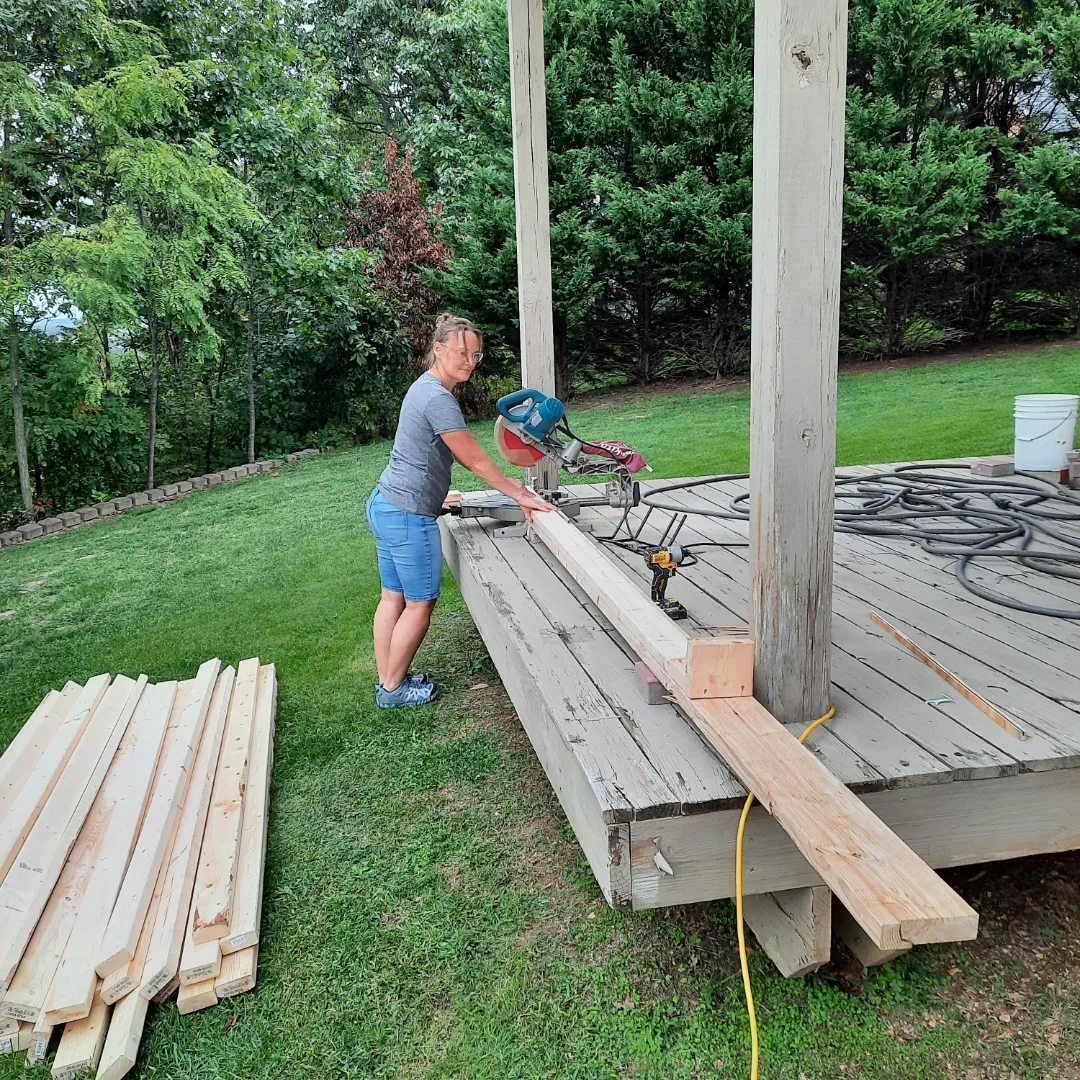 Mom at the shed project