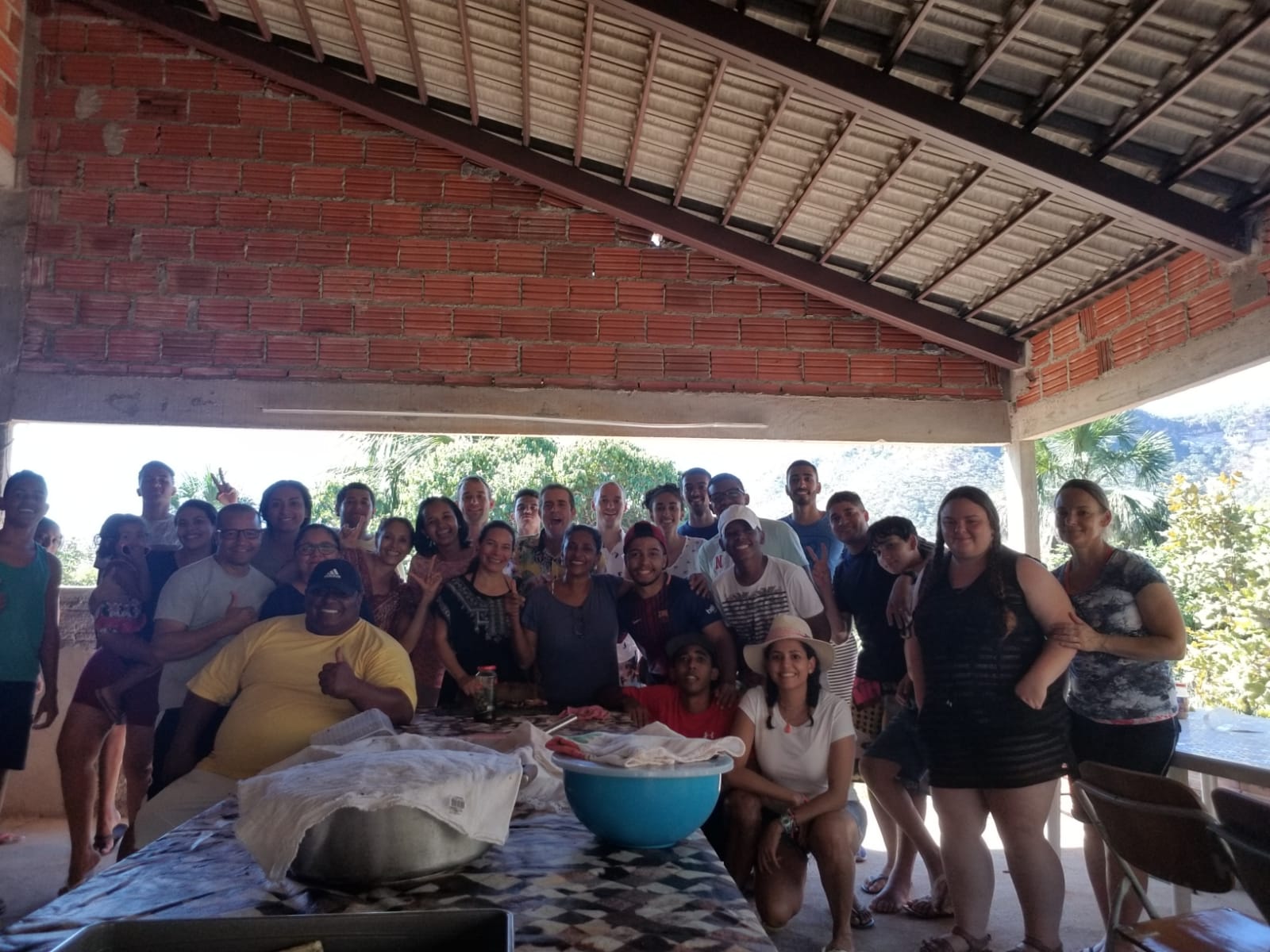 Family gathering at a churrascaria in Brazil
