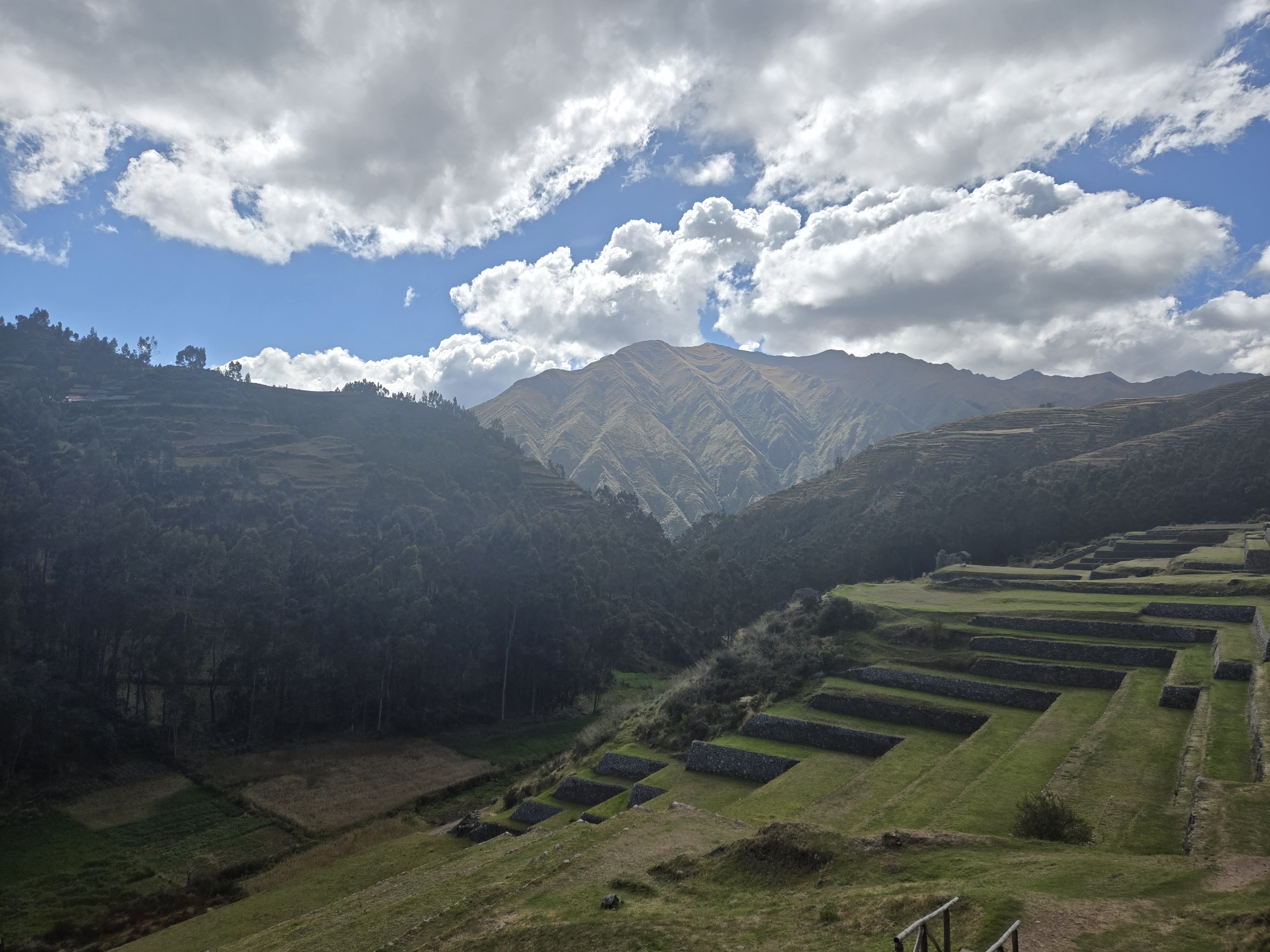 Large stone walls at an Inca ruin near Cusco