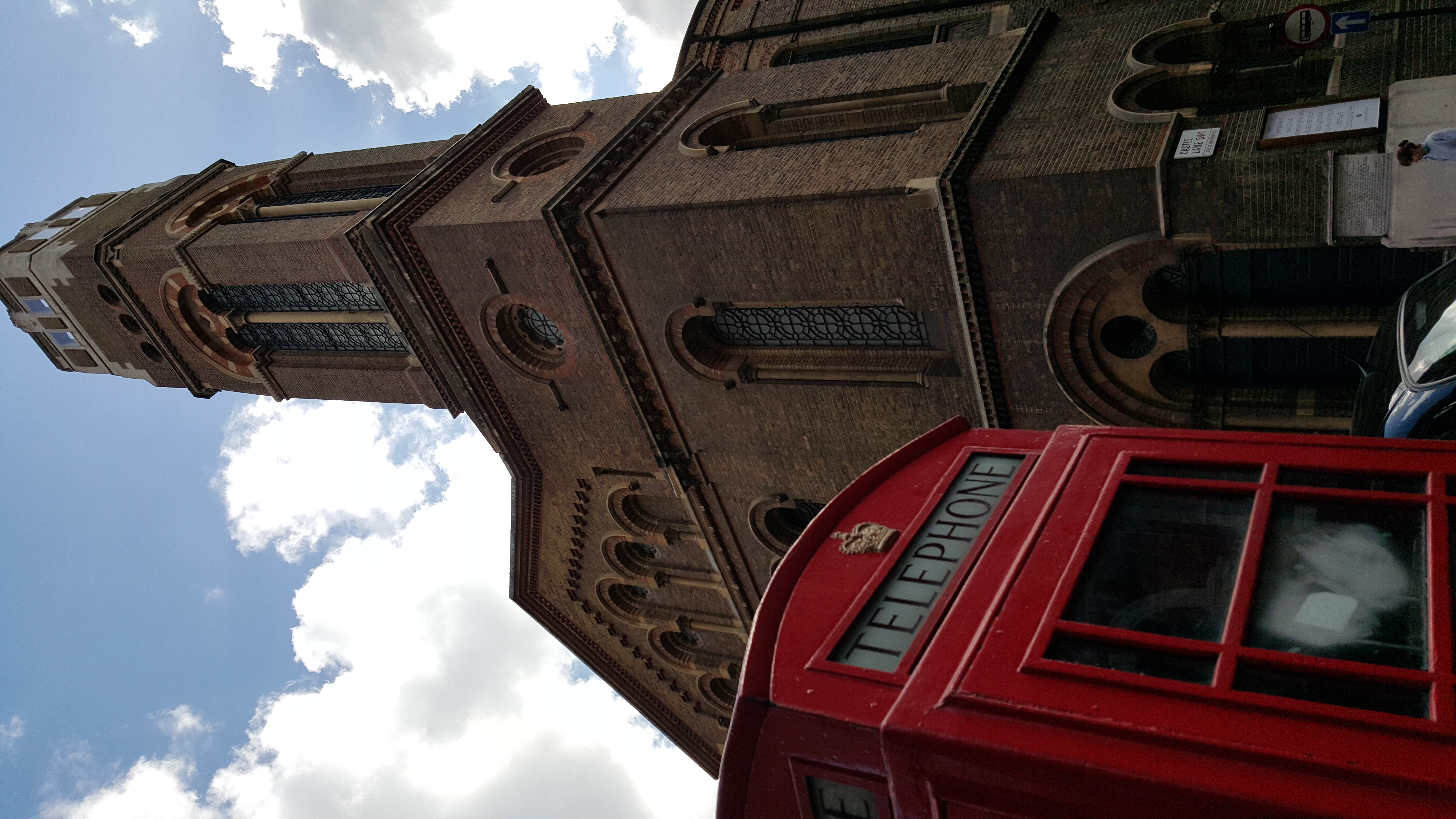 Traditional red telephone box in London