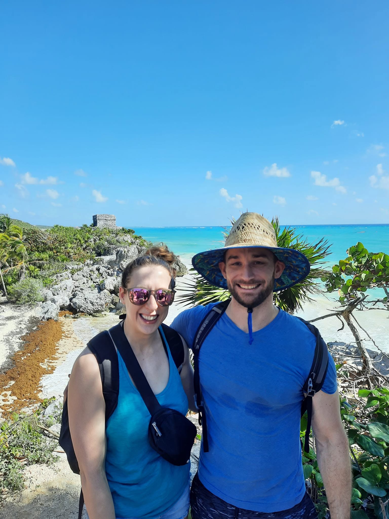 Ancient Maya structures at the Tulum archaeological site