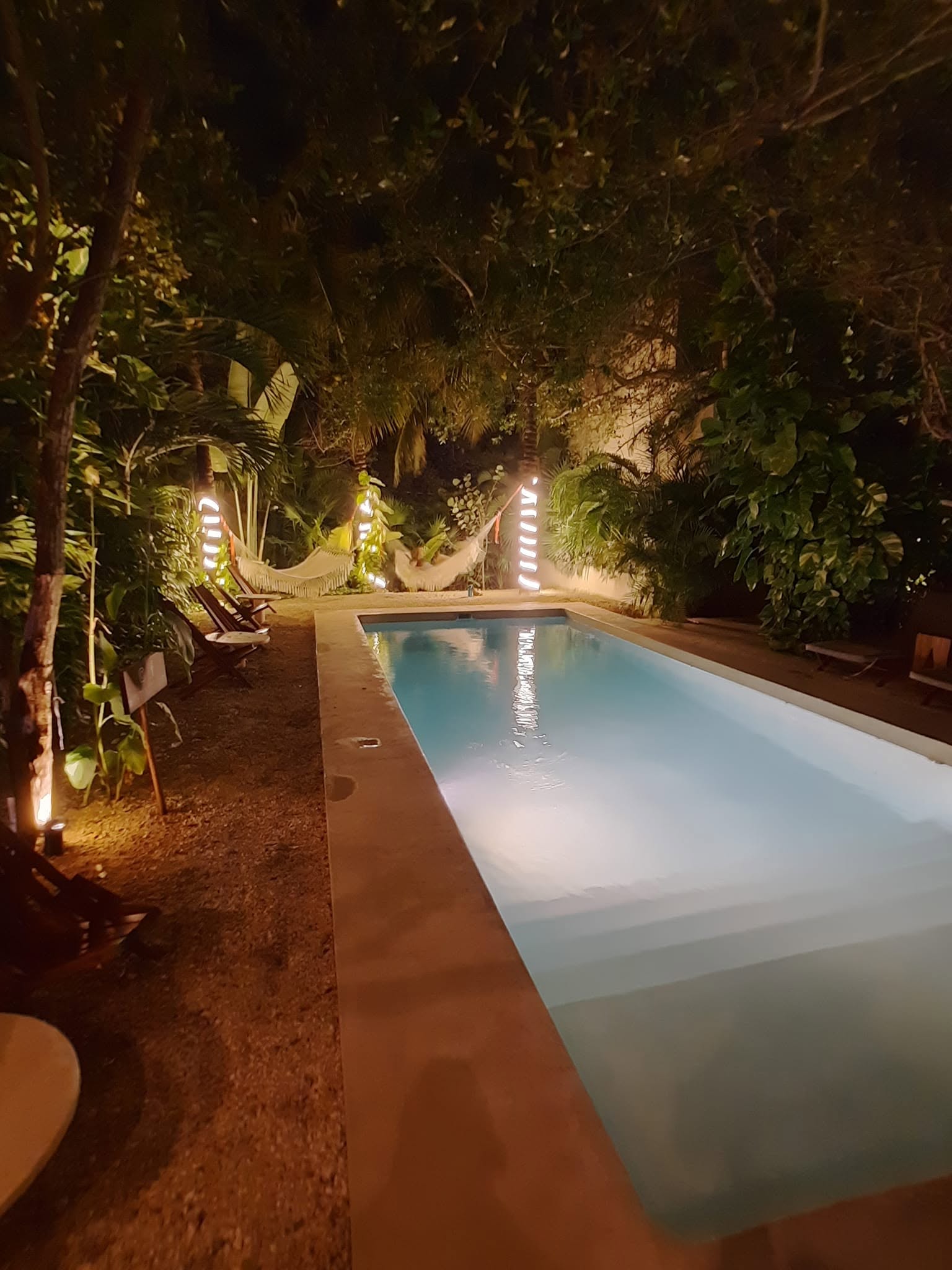 Night lighting around Hotel Mereva Tulum