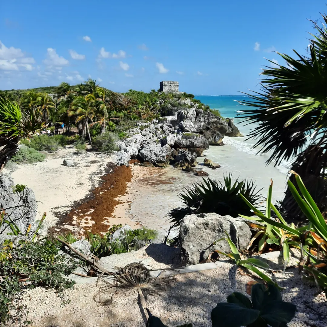 Stone Maya ruins at Tulum
